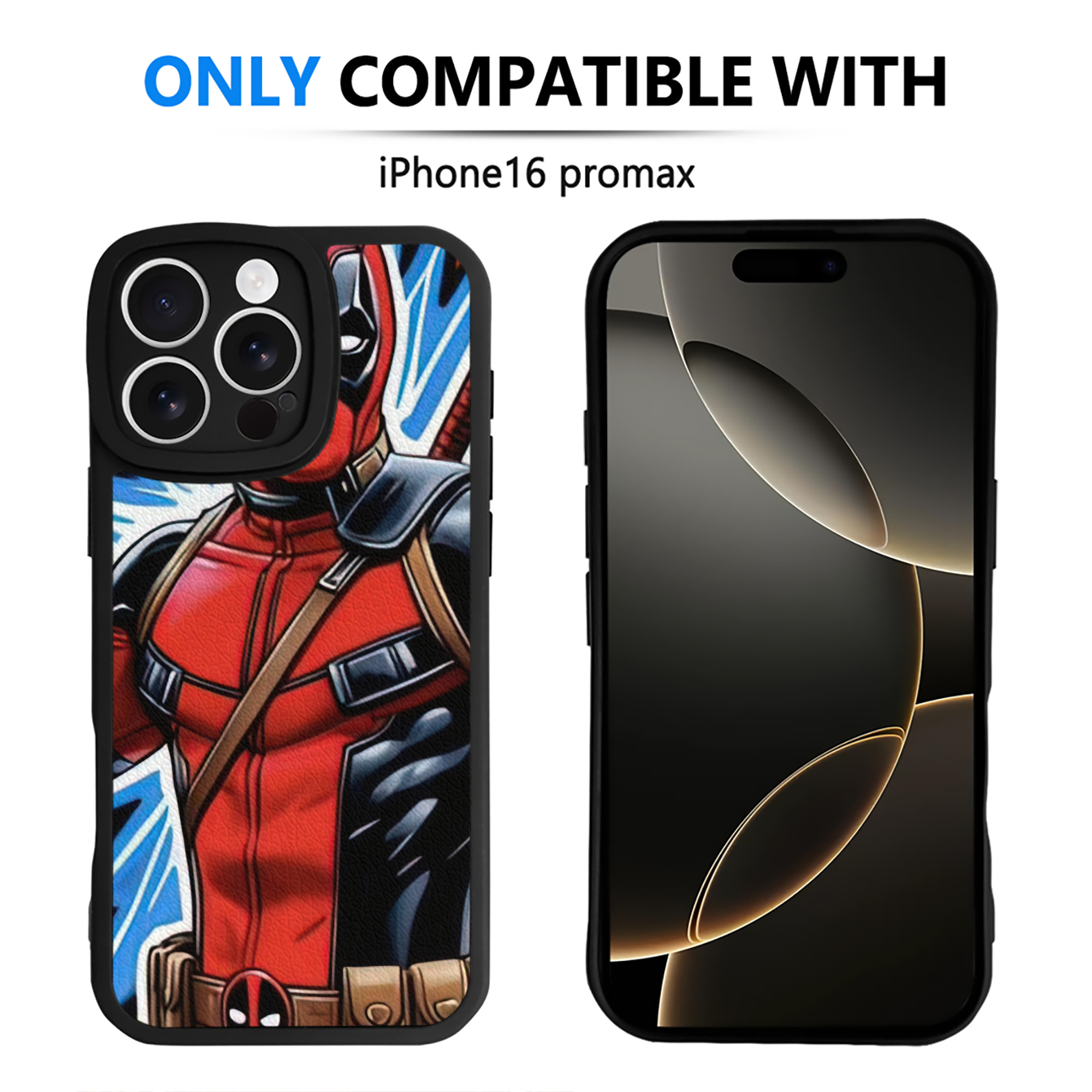 （画像用） Deadpool デッドプール 【iPhone 16シリーズ対応】シリコンスマホケース（レザー調） 材質：シリコン